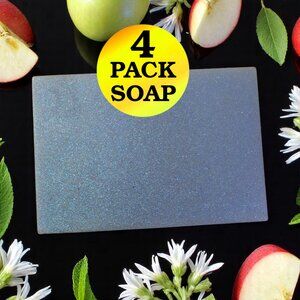 NEW Winter Flowers, Apple, & Mint Handmade Soap. Set of 4 Bars.